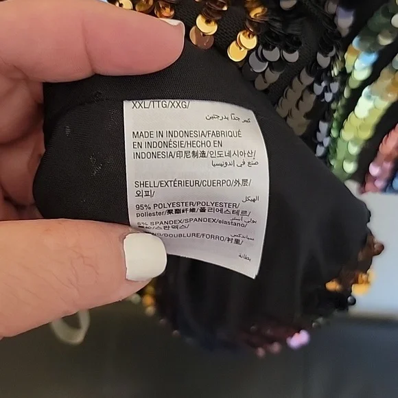 INC Women's Multi Color Stripe Sequined Glam Adjustable Strap Top XXL NWT - Picture 5 of 11